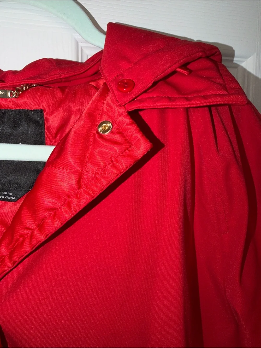 kate spade Bright Red Hooded Coat